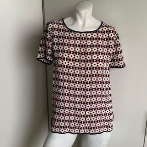 J.Crew 100% silk geometric size 4 blouse